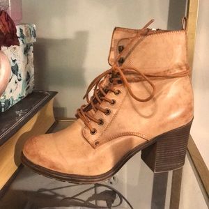 Tan lace up boots from DSW